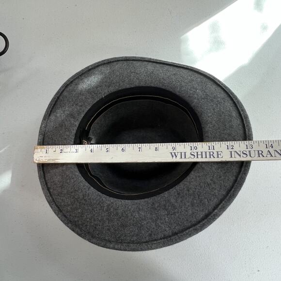 Frye Fedora Hat Women's S/M Gray Felted 100% Wool With Leather Band - Picture 11 of 14